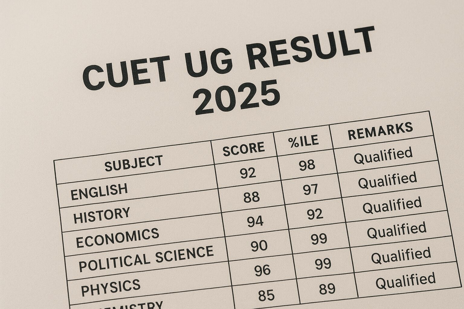 CUET UG Result 2025
